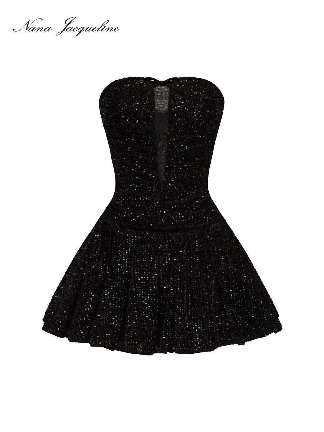Nana Jacqueline Audrey Sparkle Velvet Mini Dress