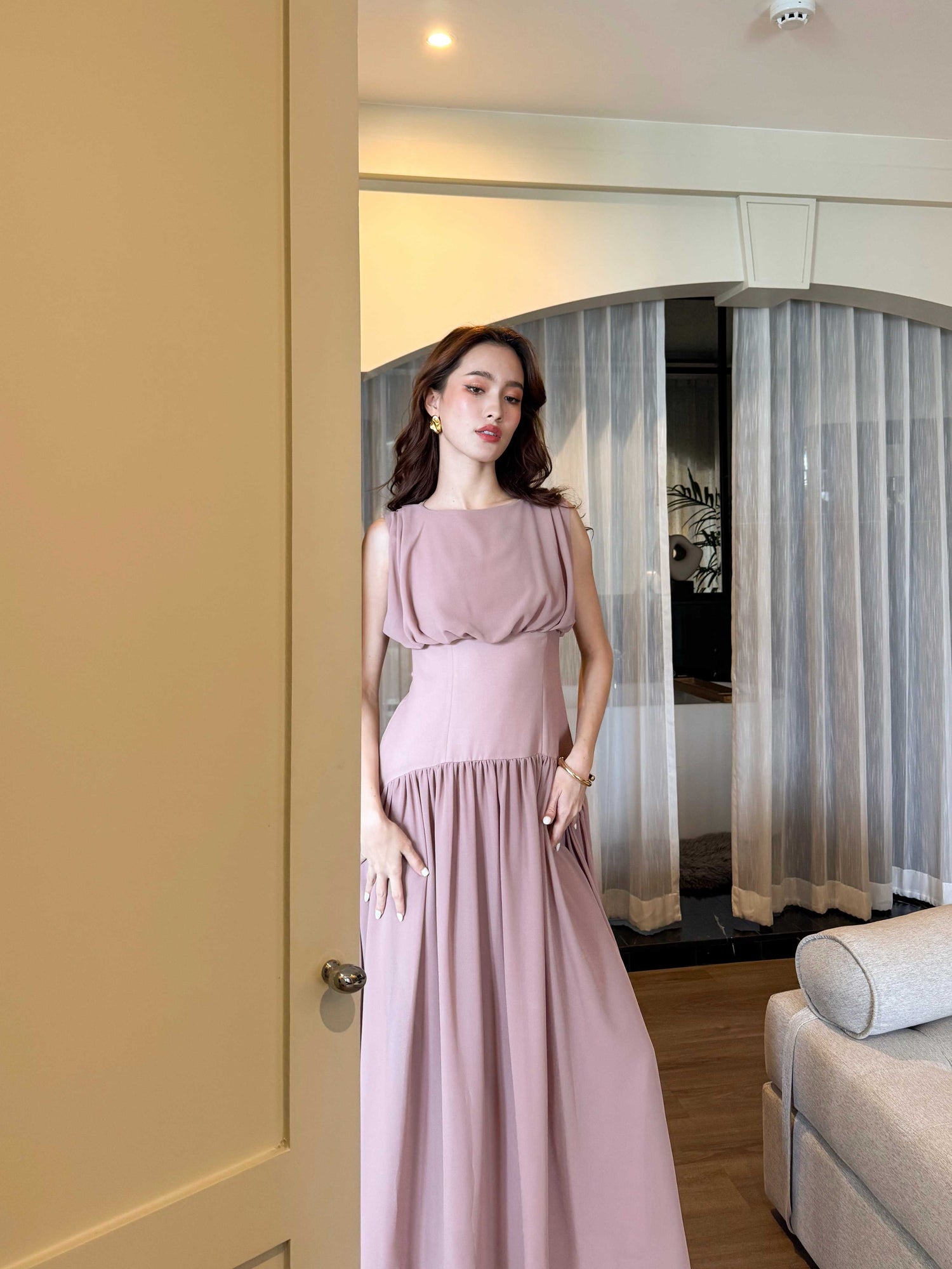 TC.store Long chiffon dress (2color)