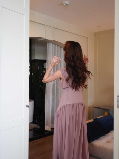 TC.store Long chiffon dress (2color)