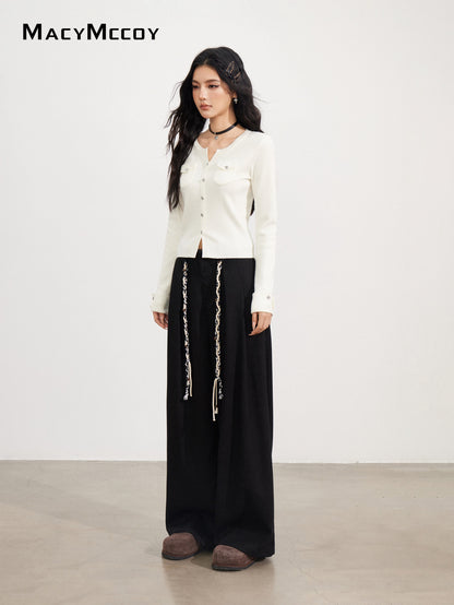 MacyMccoy MMC2025170 Knitted bottom shirt with patch pocket