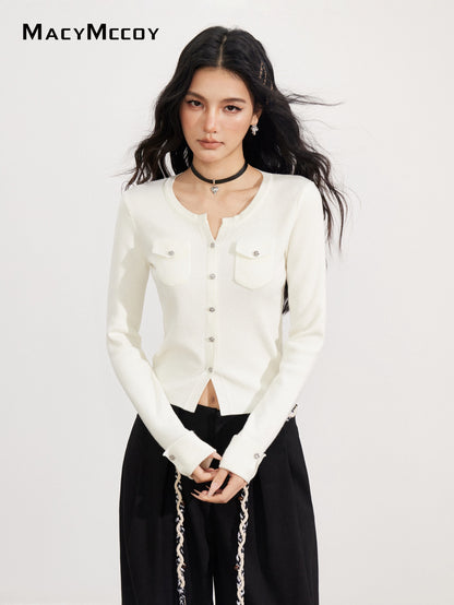 MacyMccoy MMC2025170 Knitted bottom shirt with patch pocket