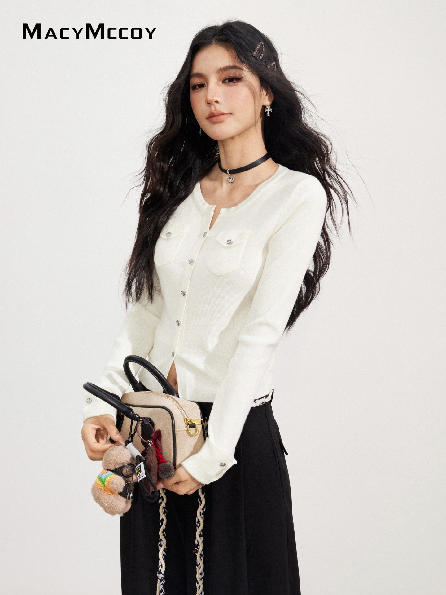 MacyMccoy MMC2025170 Knitted bottom shirt with patch pocket