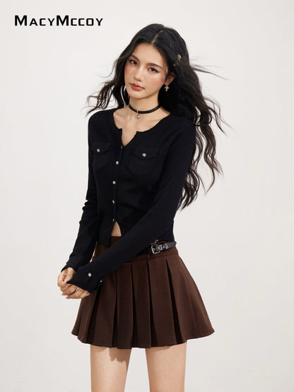 MacyMccoy MMC2025170 Knitted bottom shirt with patch pocket