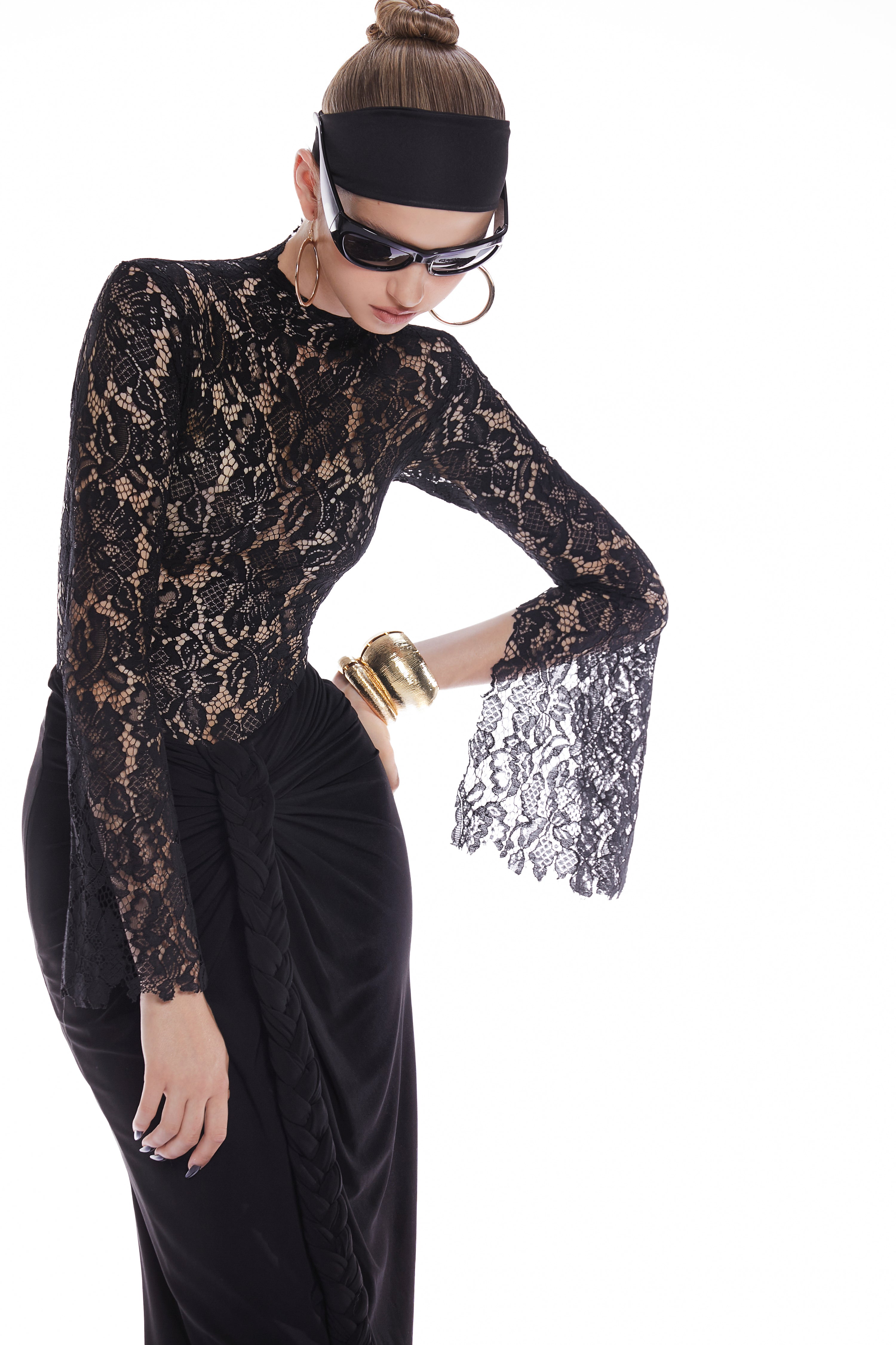 MAEL FEMME GWEN LACE BODYSUIT &amp; SADIE SKIRT(2 colors)