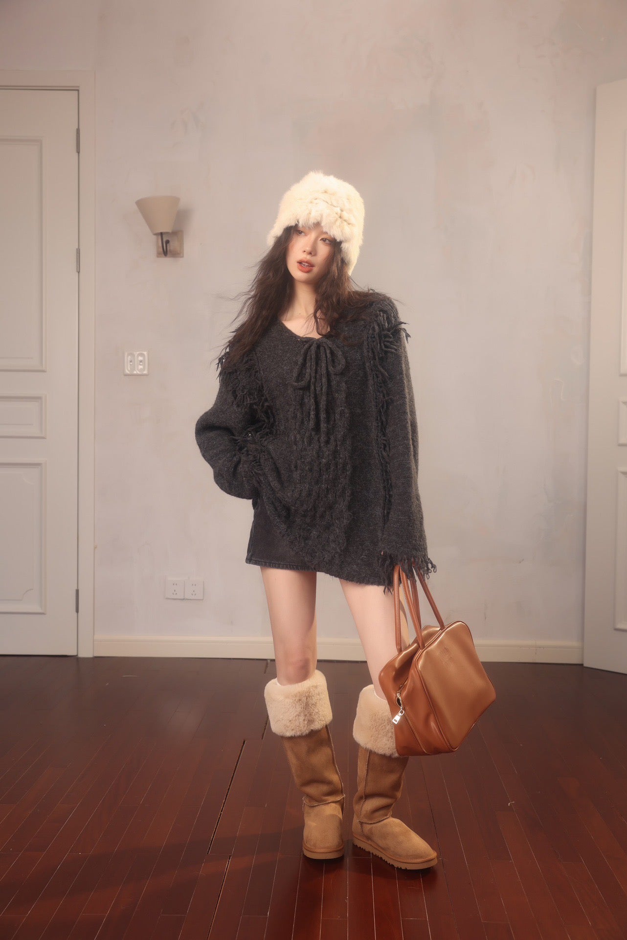 LAFREEDOM Tassels Oversized Sweater(3color)