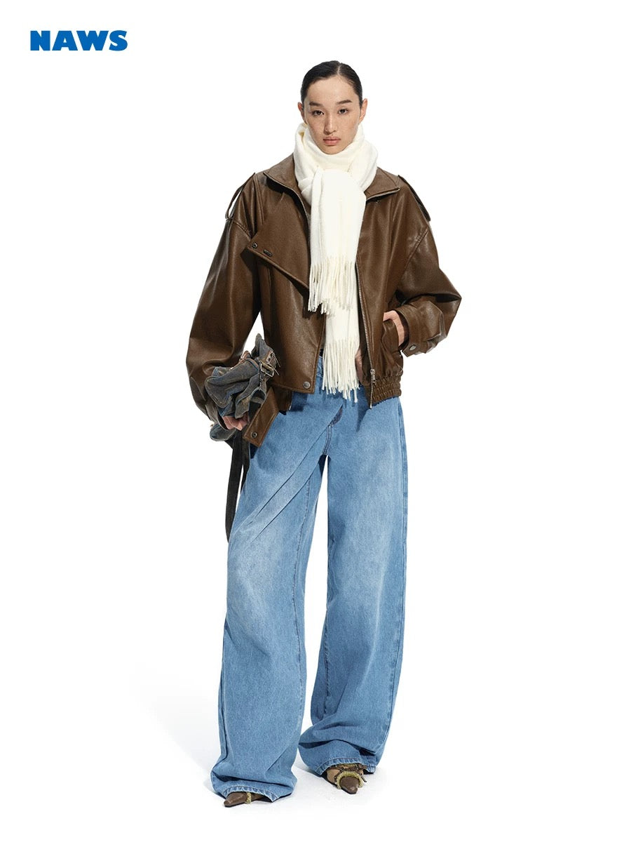 NAWS Retro casual big collar loose jacket