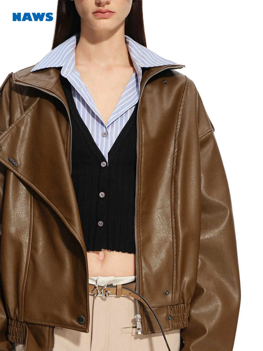 NAWS Retro casual big collar loose jacket