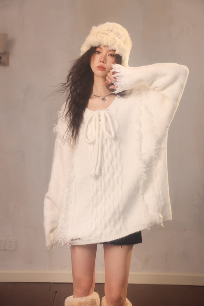 LAFREEDOM Tassels Oversized Sweater(3color)