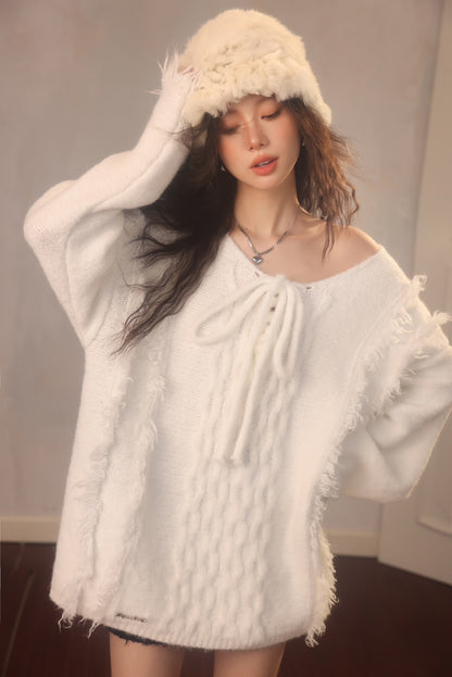 LAFREEDOM Tassels Oversized Sweater(3color)