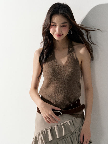 Lafreedom LAF350927 Lazy style wool neck hanging vest