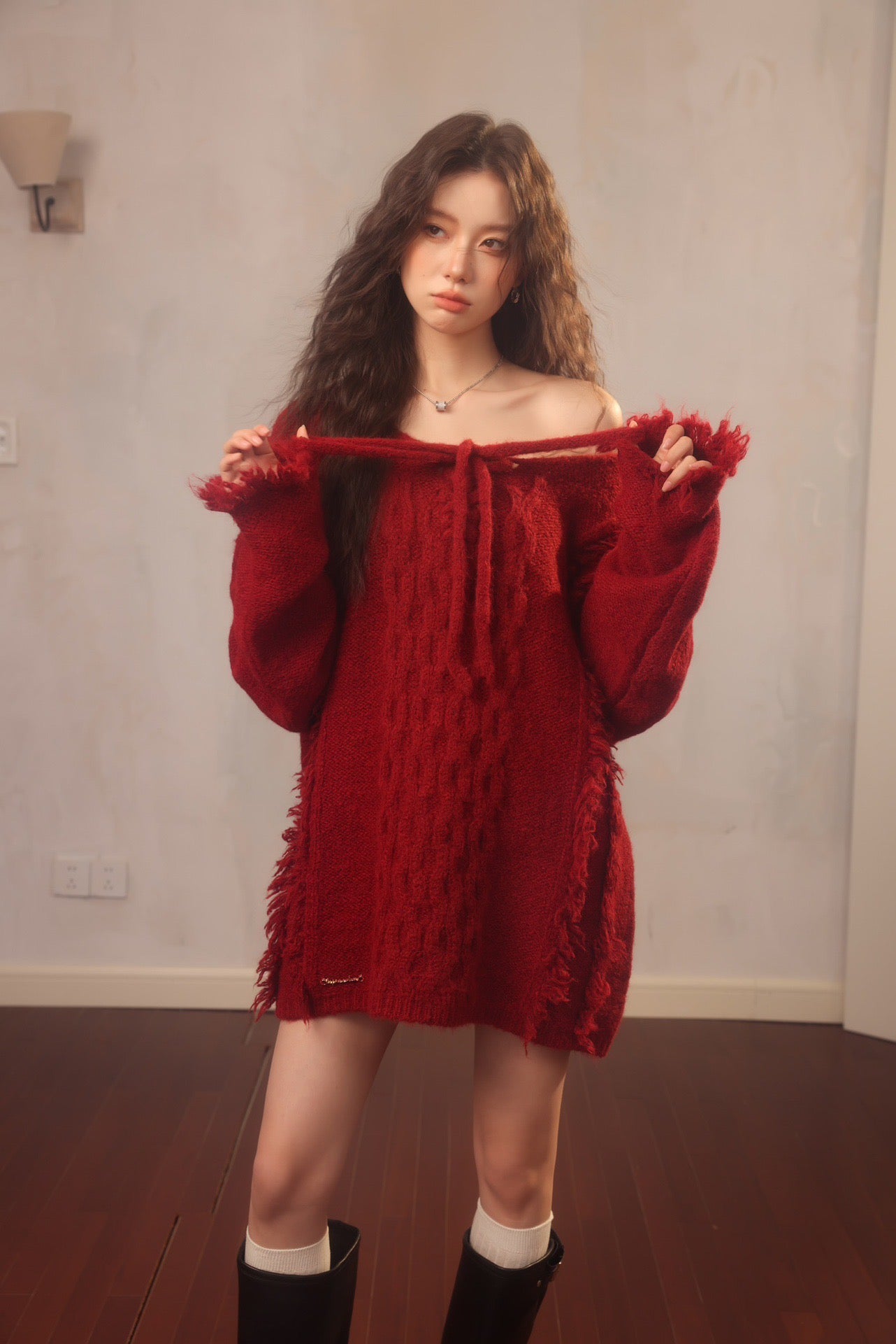 LAFREEDOM Tassels Oversized Sweater(3color)