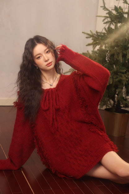 LAFREEDOM Tassels Oversized Sweater(3color)