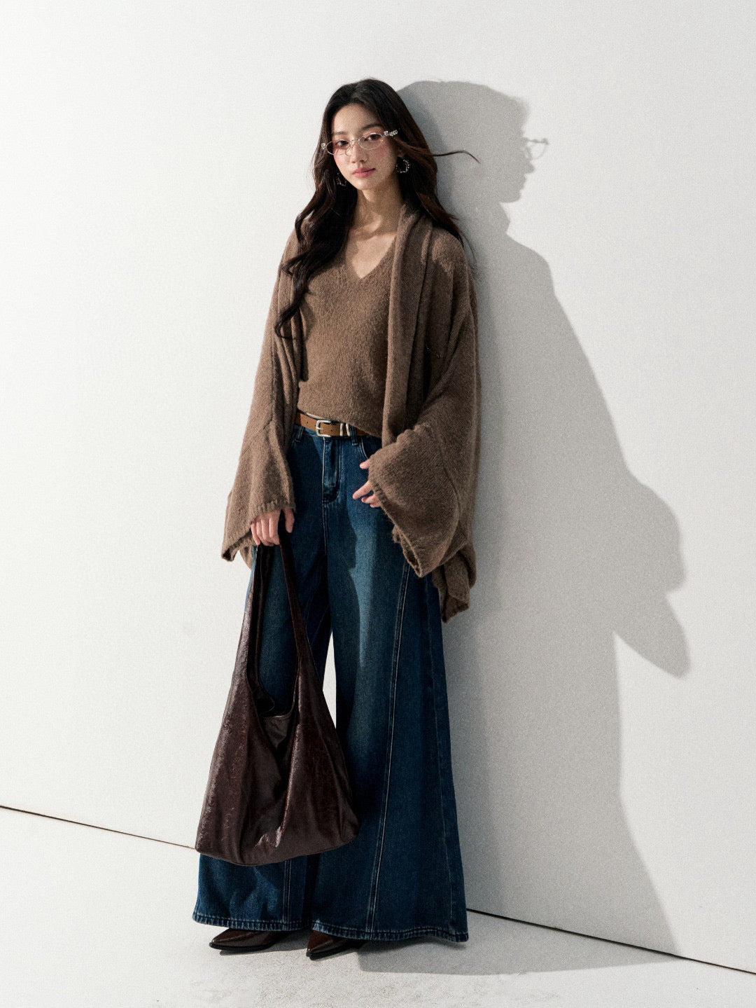 Lafreedom LAF350928 Lazy style loose wool cardigan