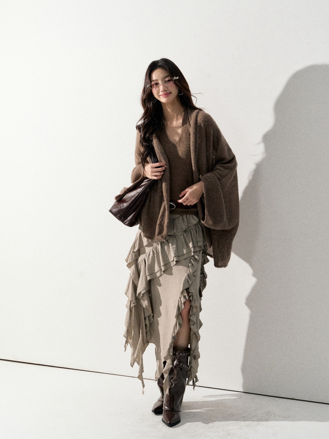 Lafreedom LAF350930&amp;LAF350931 Urban nomadic style loose jacket + skirt set