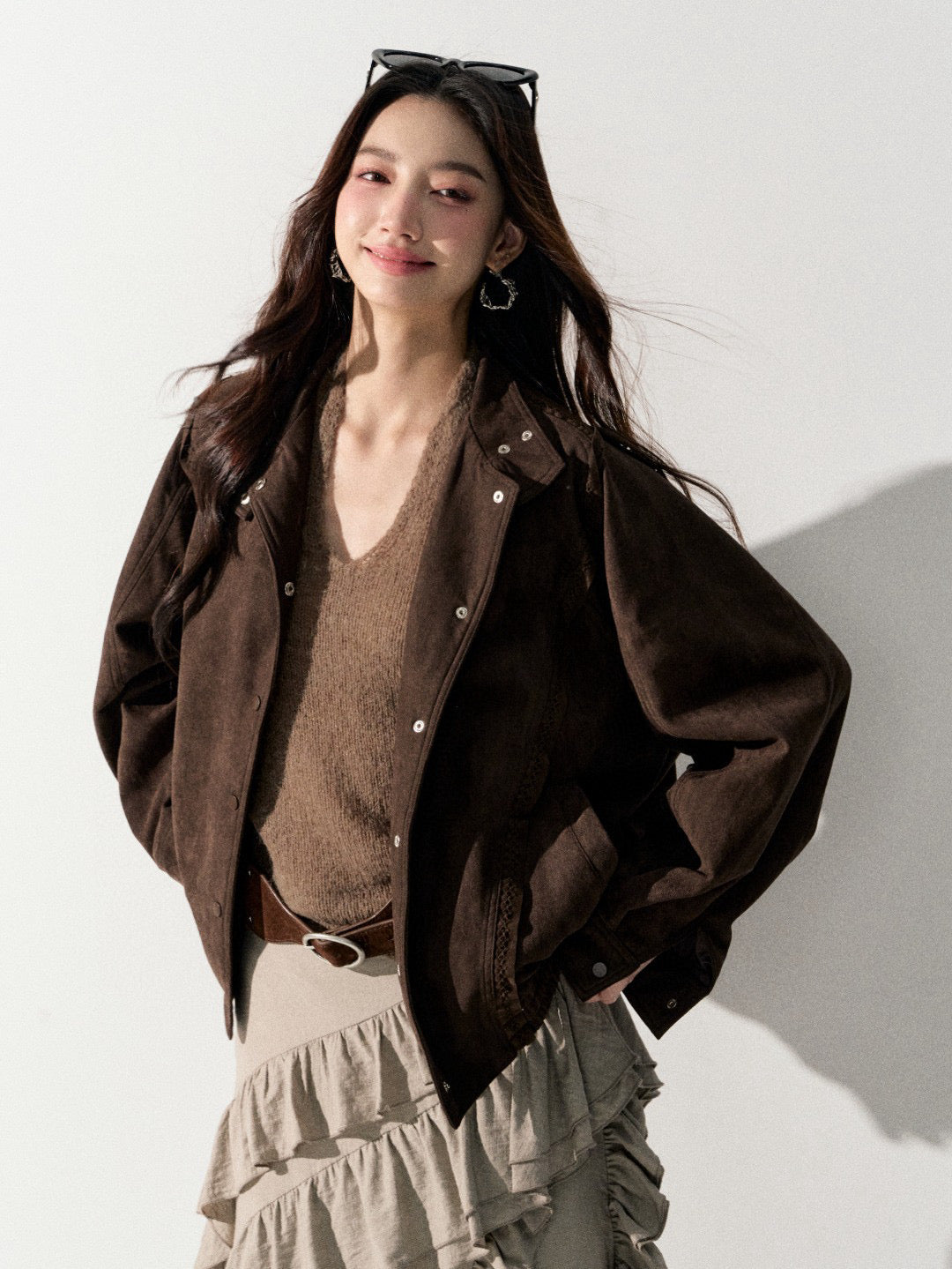Lafreedom LAF350930&amp;LAF350931 Urban nomadic style loose jacket + skirt set
