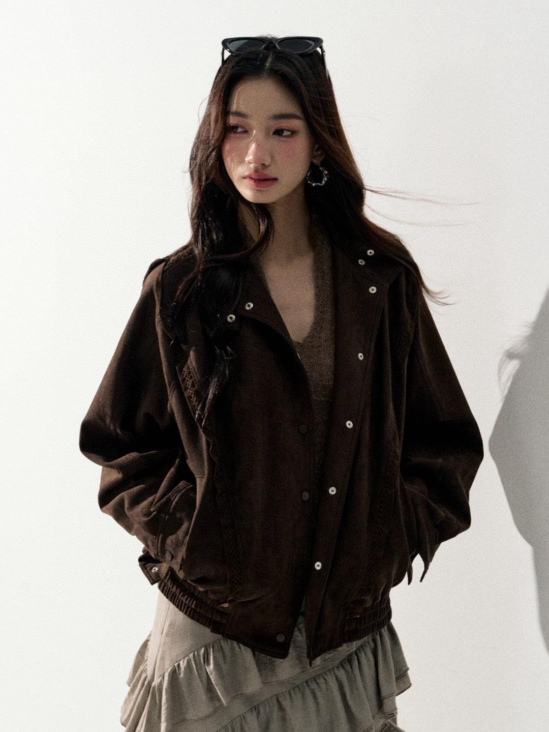Lafreedom LAF350930&amp;LAF350931 Urban nomadic style loose jacket + skirt set
