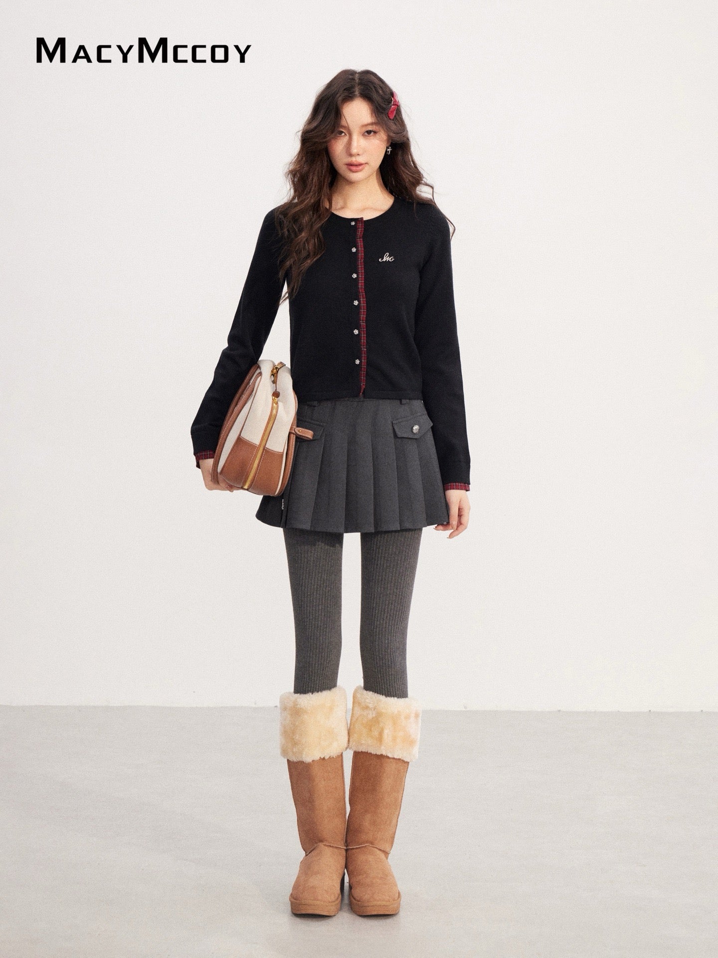 MacyMccoy MMC2025231 Lace patchwork knitted top