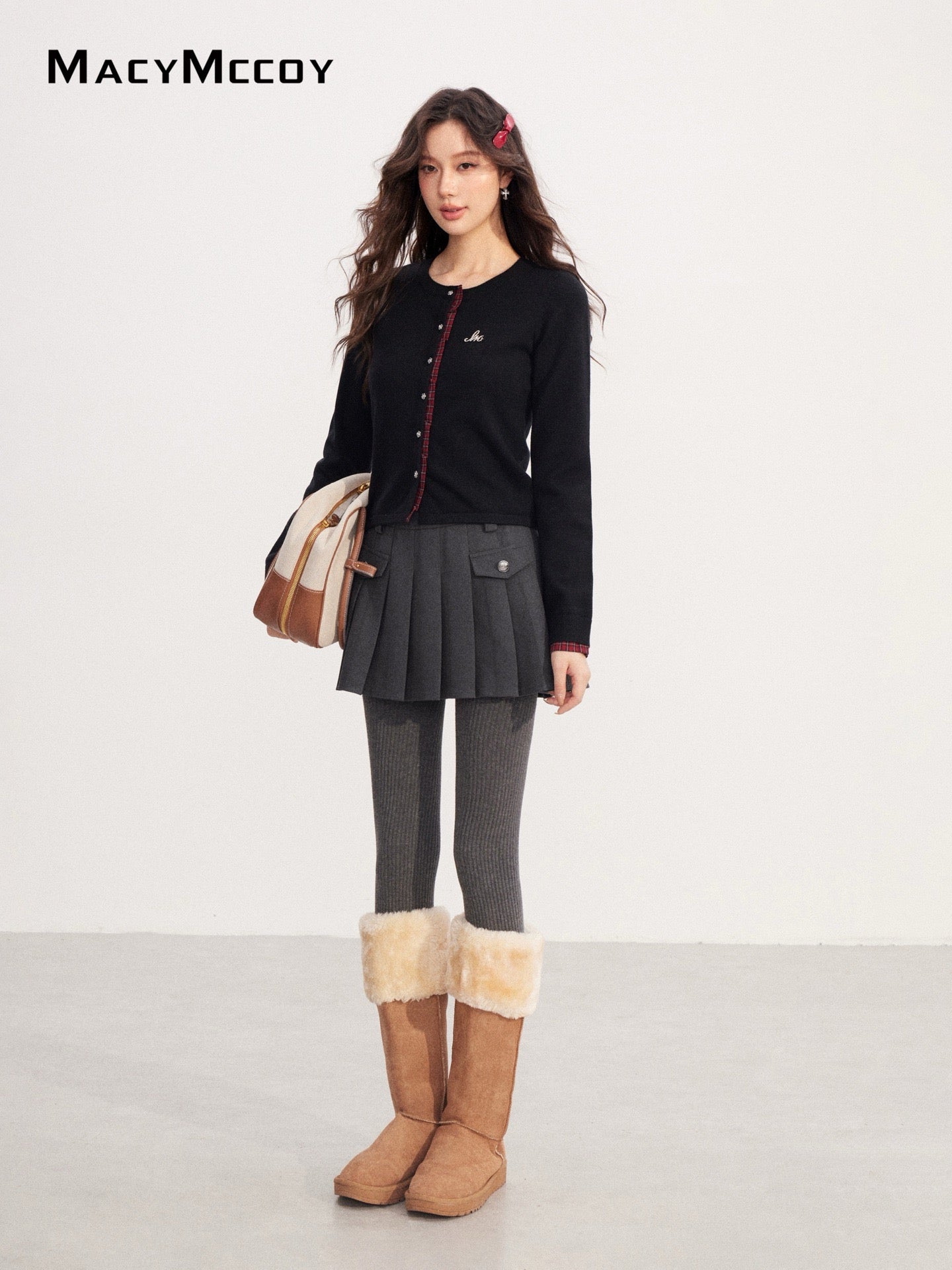 MacyMccoy MMC2025231 Lace patchwork knitted top