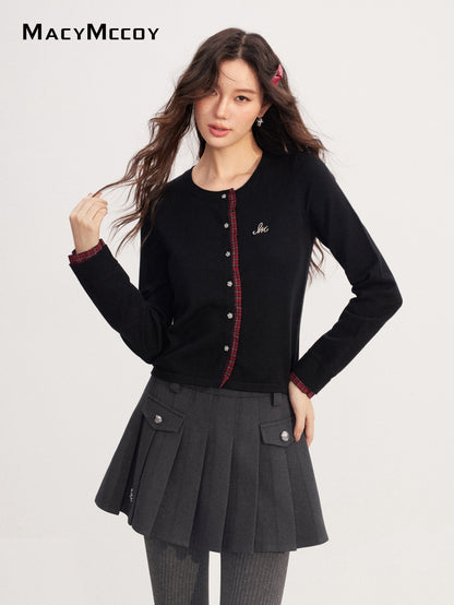 MacyMccoy MMC2025231 Lace patchwork knitted top