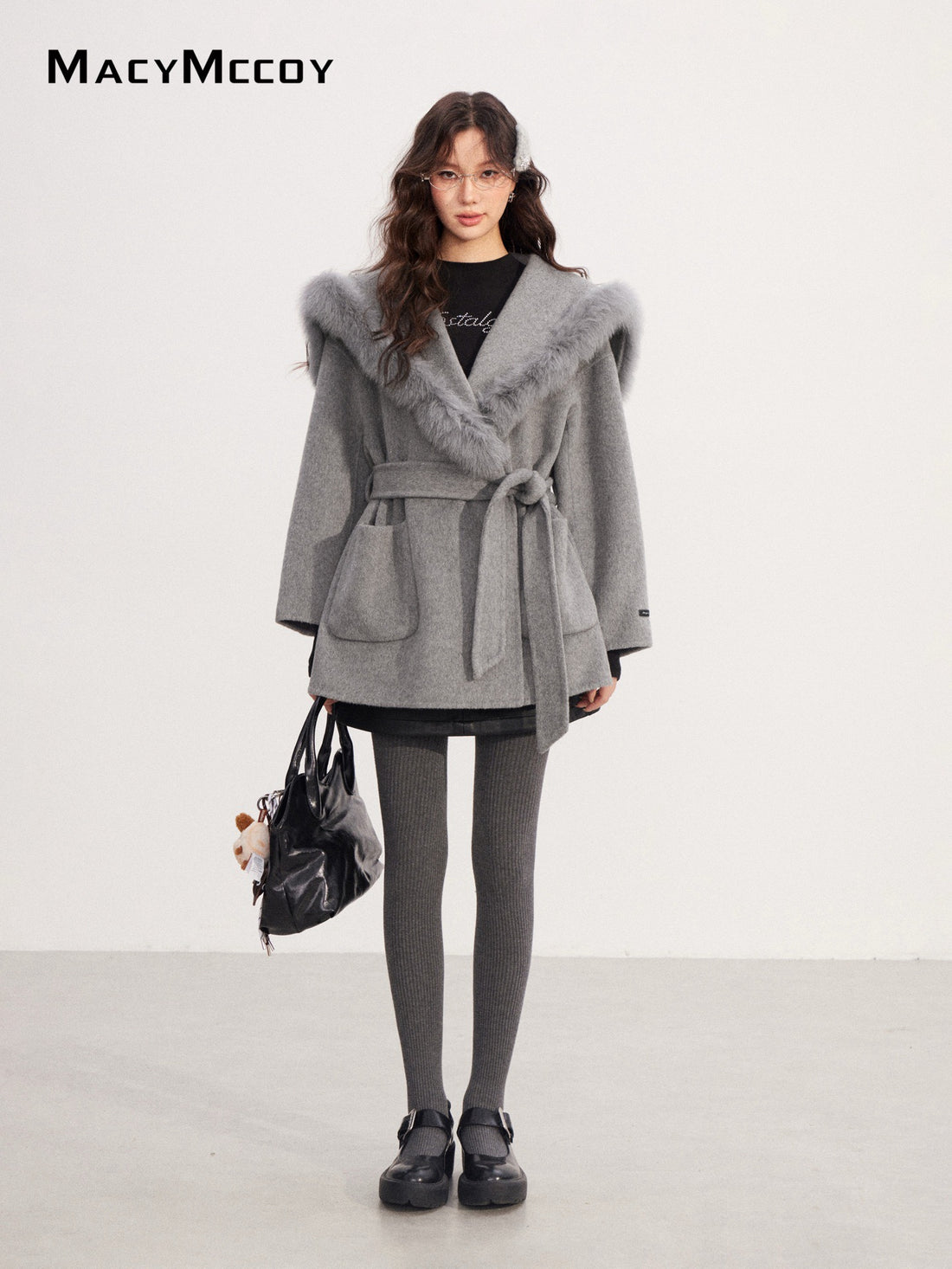 MacyMccoy MMC2025226 Wide lapel wool coat