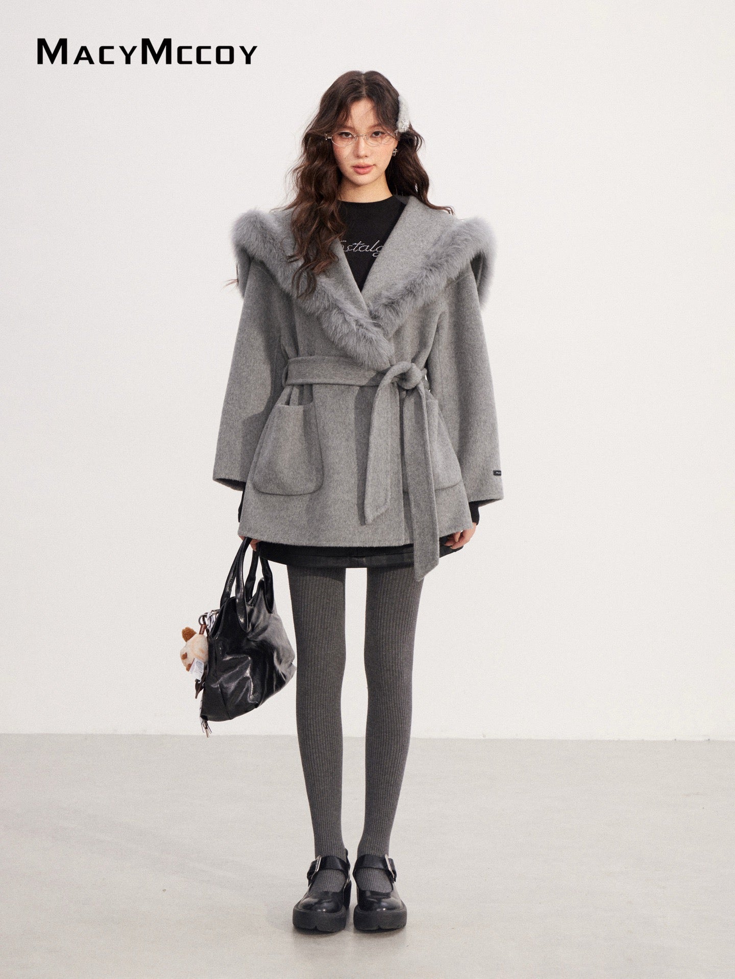 MacyMccoy MMC2025226 Wide lapel wool coat