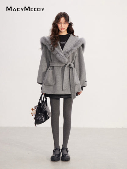 MacyMccoy MMC2025226 Wide lapel wool coat