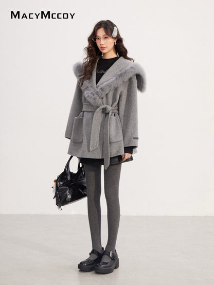 MacyMccoy MMC2025226 Wide lapel wool coat