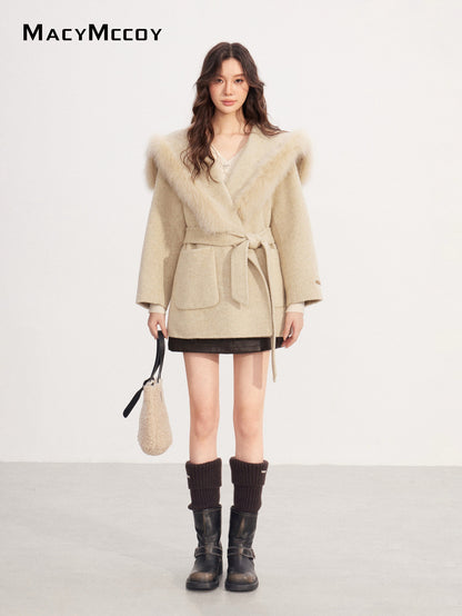 MacyMccoy MMC2025226 Wide lapel wool coat