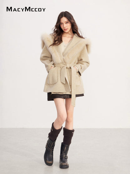 MacyMccoy MMC2025226 Wide lapel wool coat