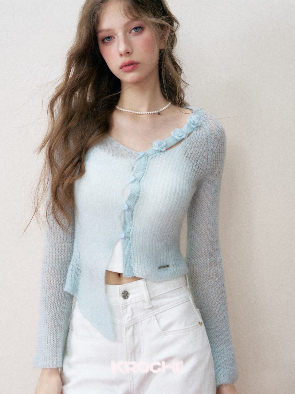 Kroche Mint Green Mohair Top