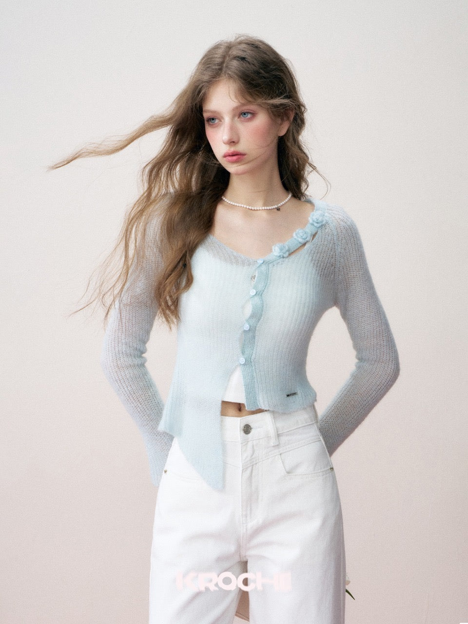 Kroche Mint Green Mohair Top