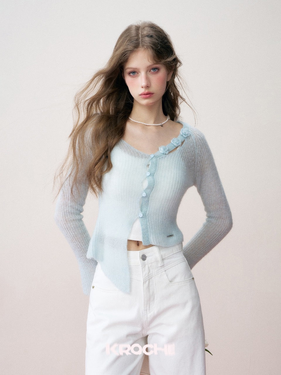 Kroche Mint Green Mohair Top