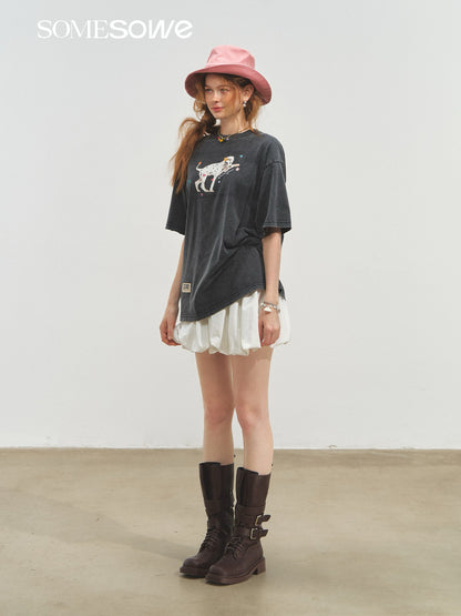 SOMESOWE S2508170 Wax spotted dog print T-shirt