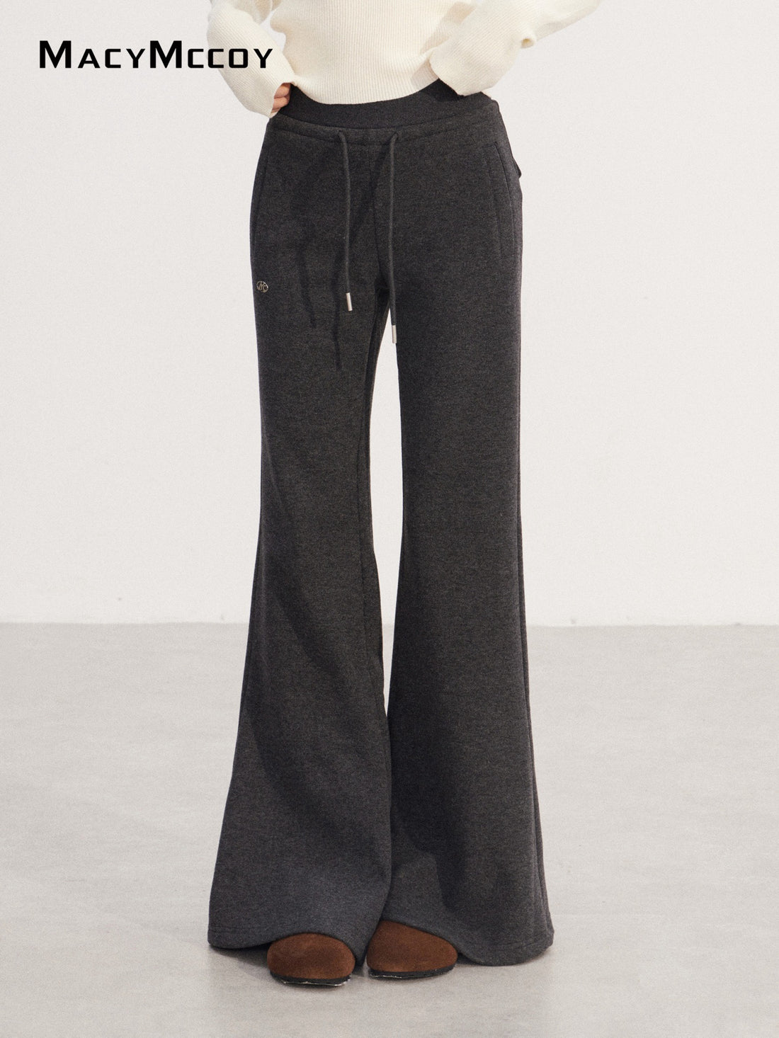 MacyMccoy MMC2025237 High waisted fleece micro flared pants