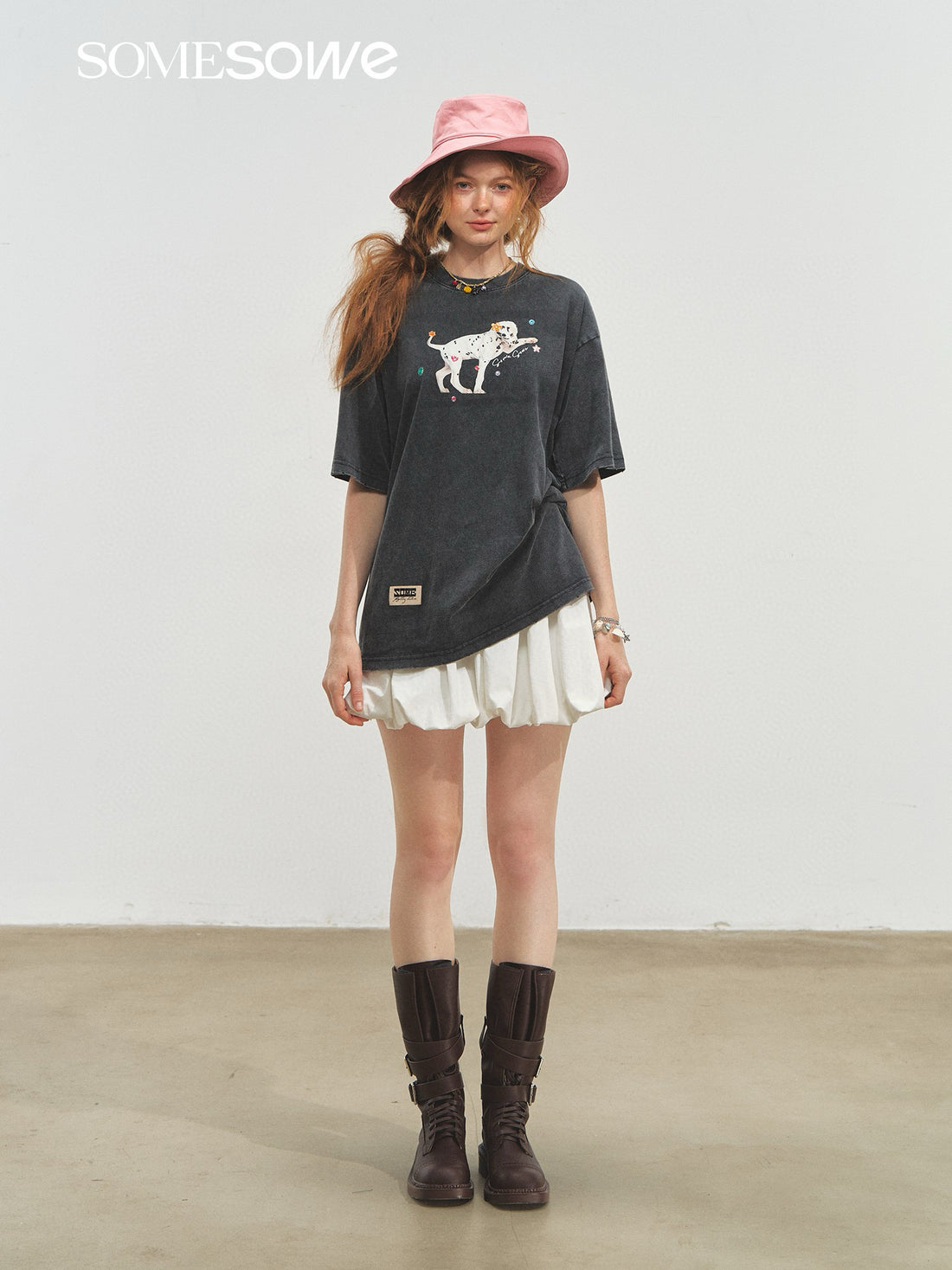 SOMESOWE S2508170 Wax spotted dog print T-shirt