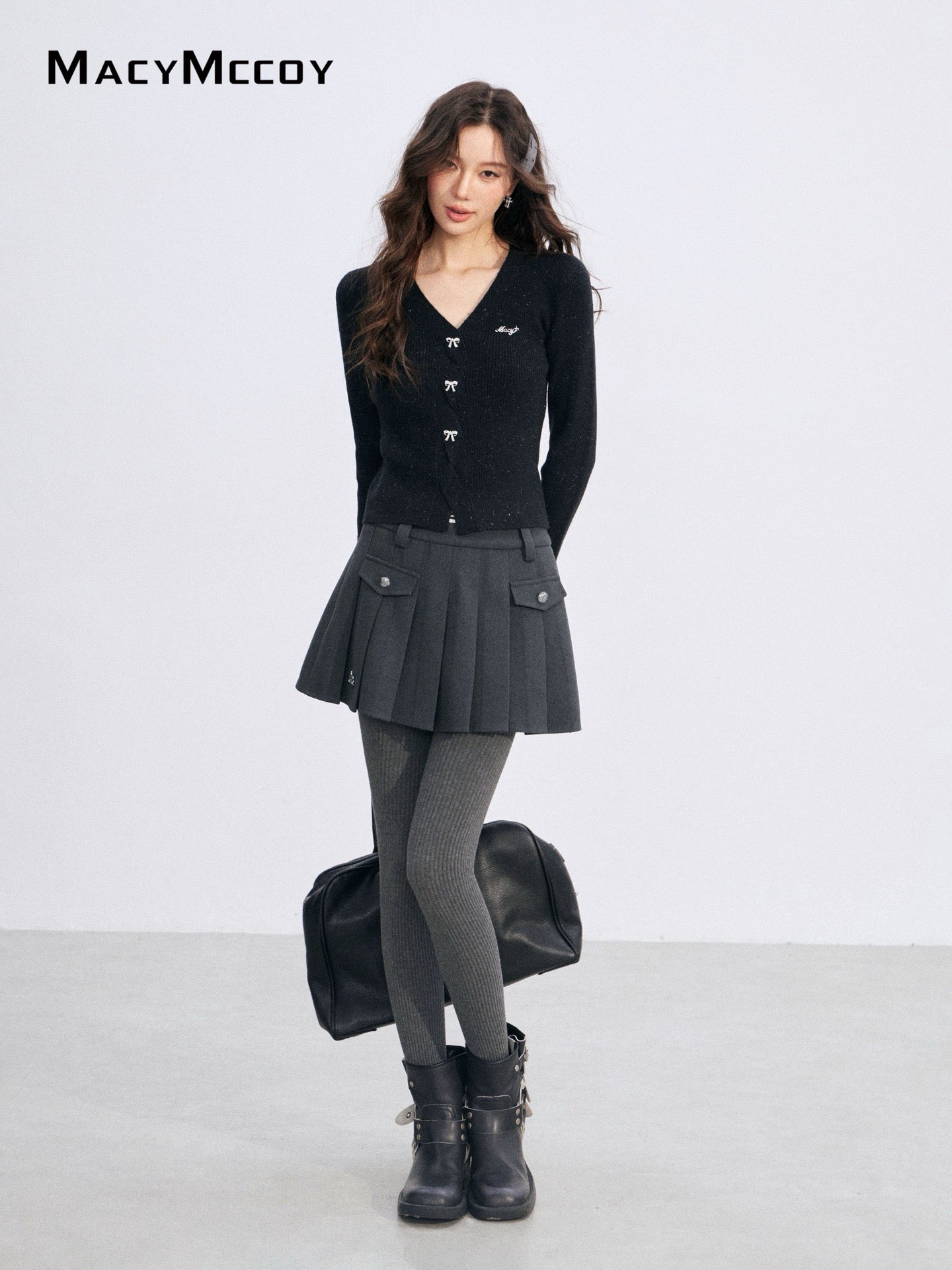 MacyMccoy MMC2025238 A-line high waisted pleated skirt