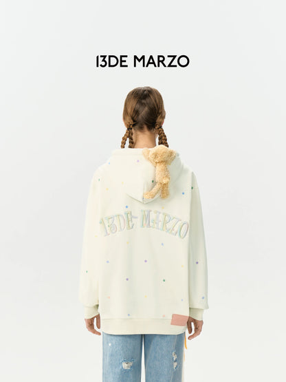 13DE MARZO Colorful string hooded jacket