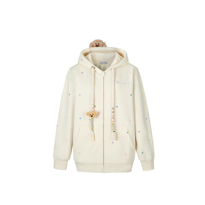 13DE MARZO Colorful string hooded jacket