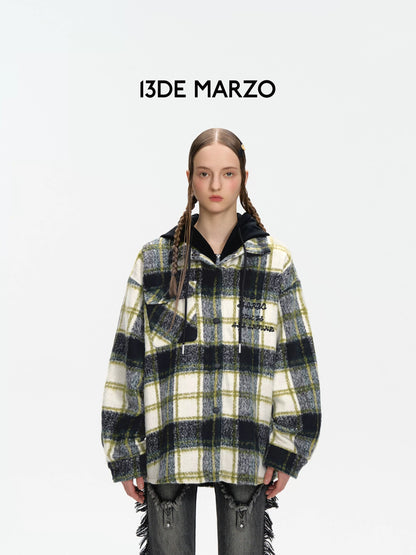 13DE MARZO 3D doll plaid woolen coat