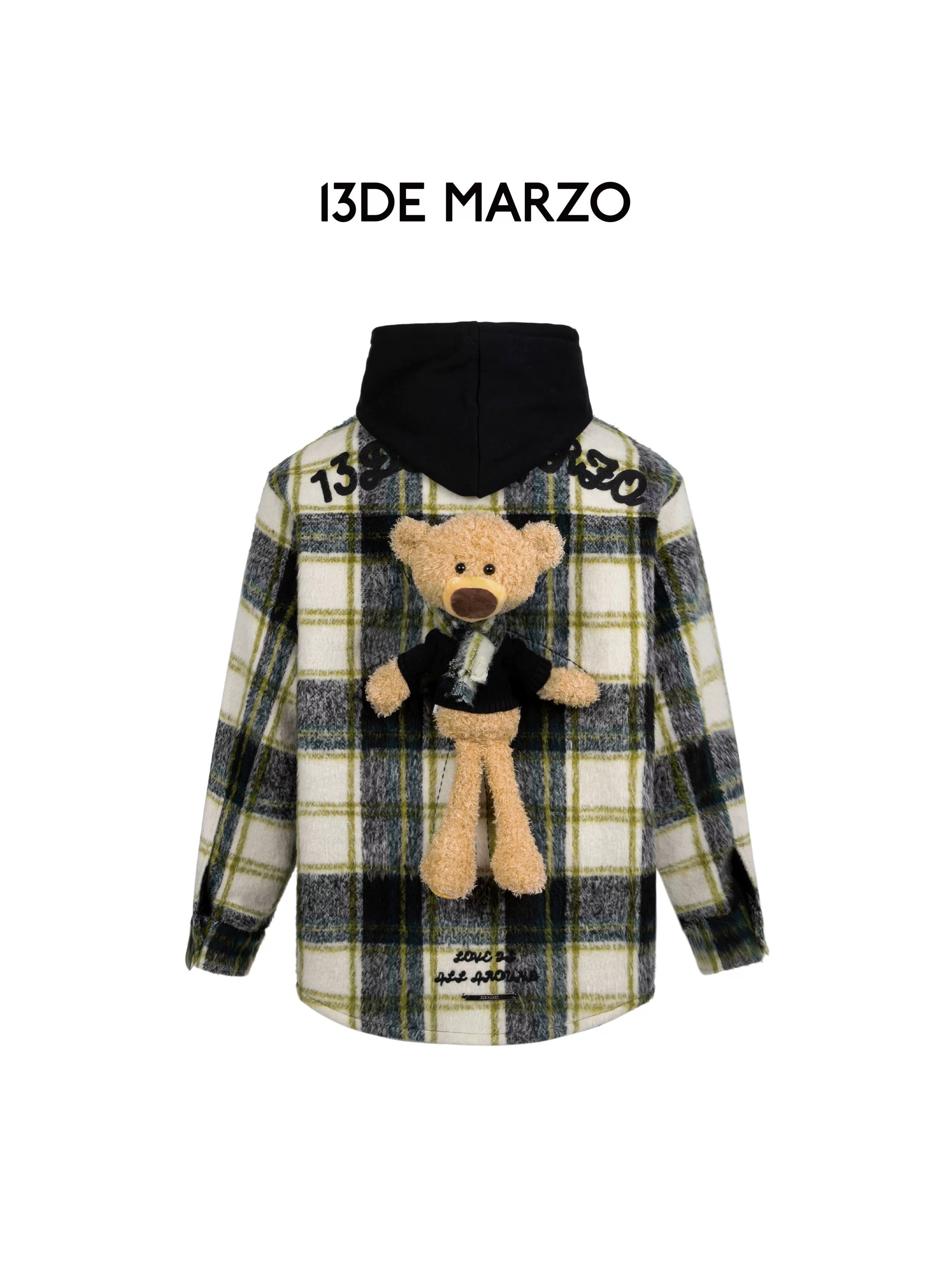 13DE MARZO 3D doll plaid woolen coat
