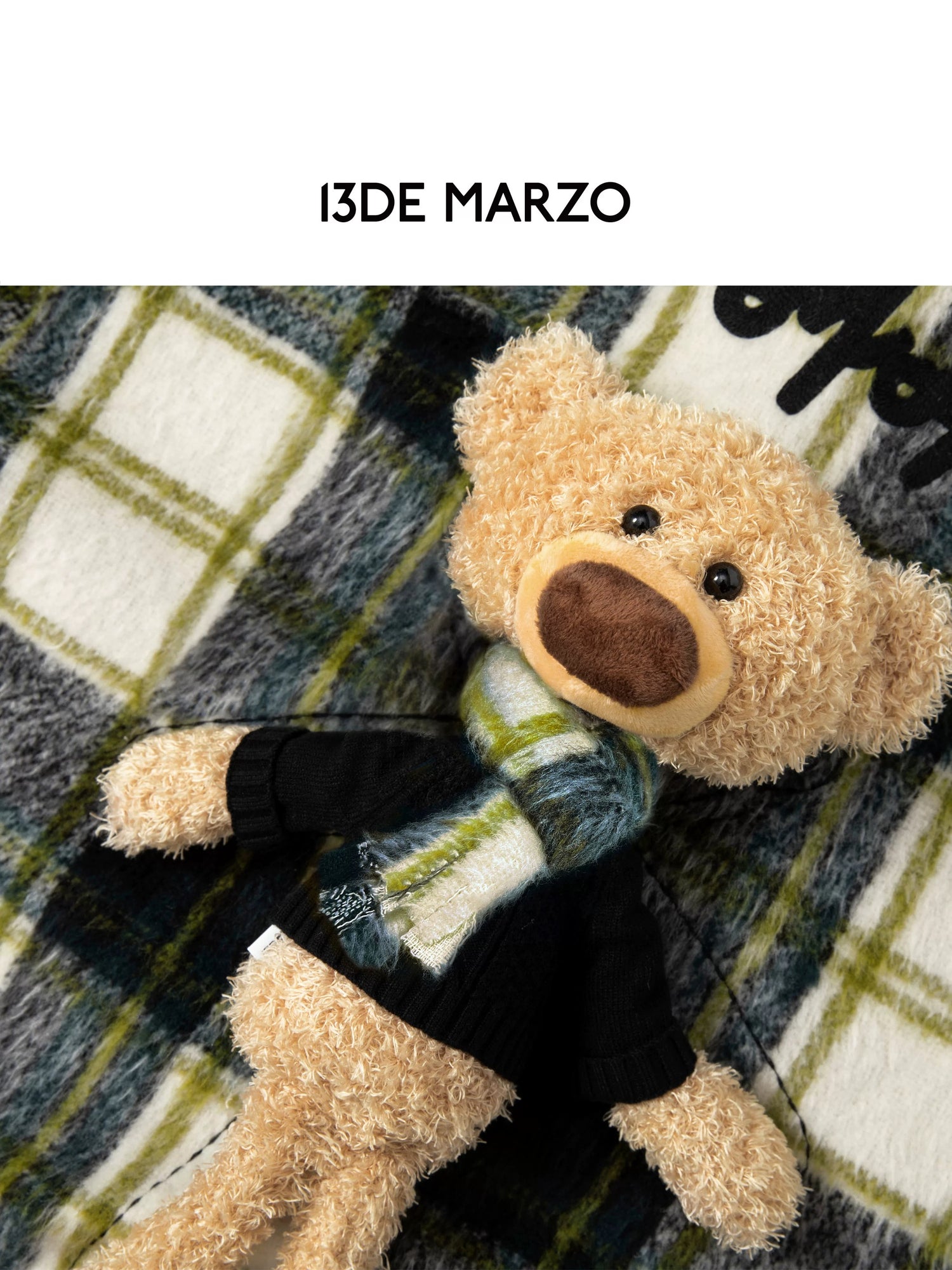 13DE MARZO 3D doll plaid woolen coat