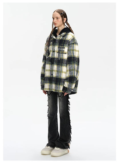 13DE MARZO 3D doll plaid woolen coat