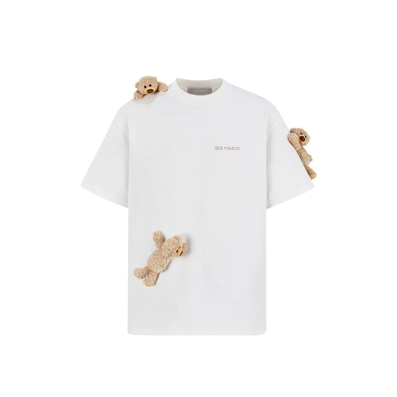 13DE MARZO Multi doll round neck loose casual T-shirt