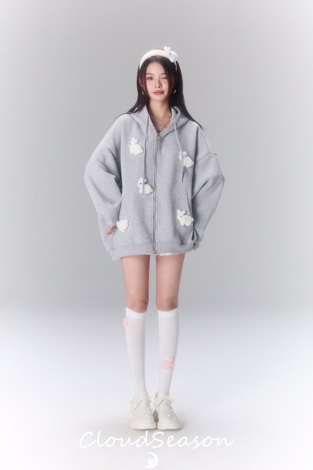 Cloud Season Mini Rabbit Hoodies Coat