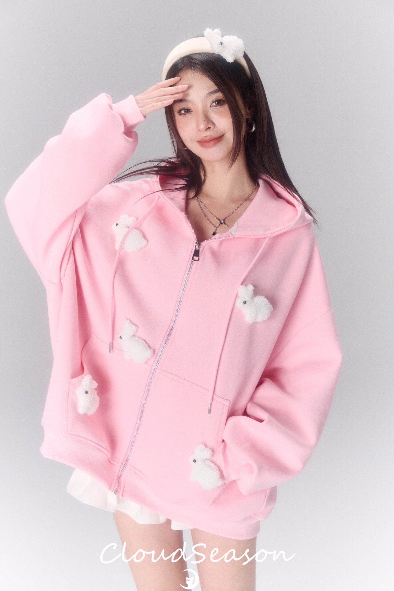 Cloud Season Mini Rabbit Hoodies Coat