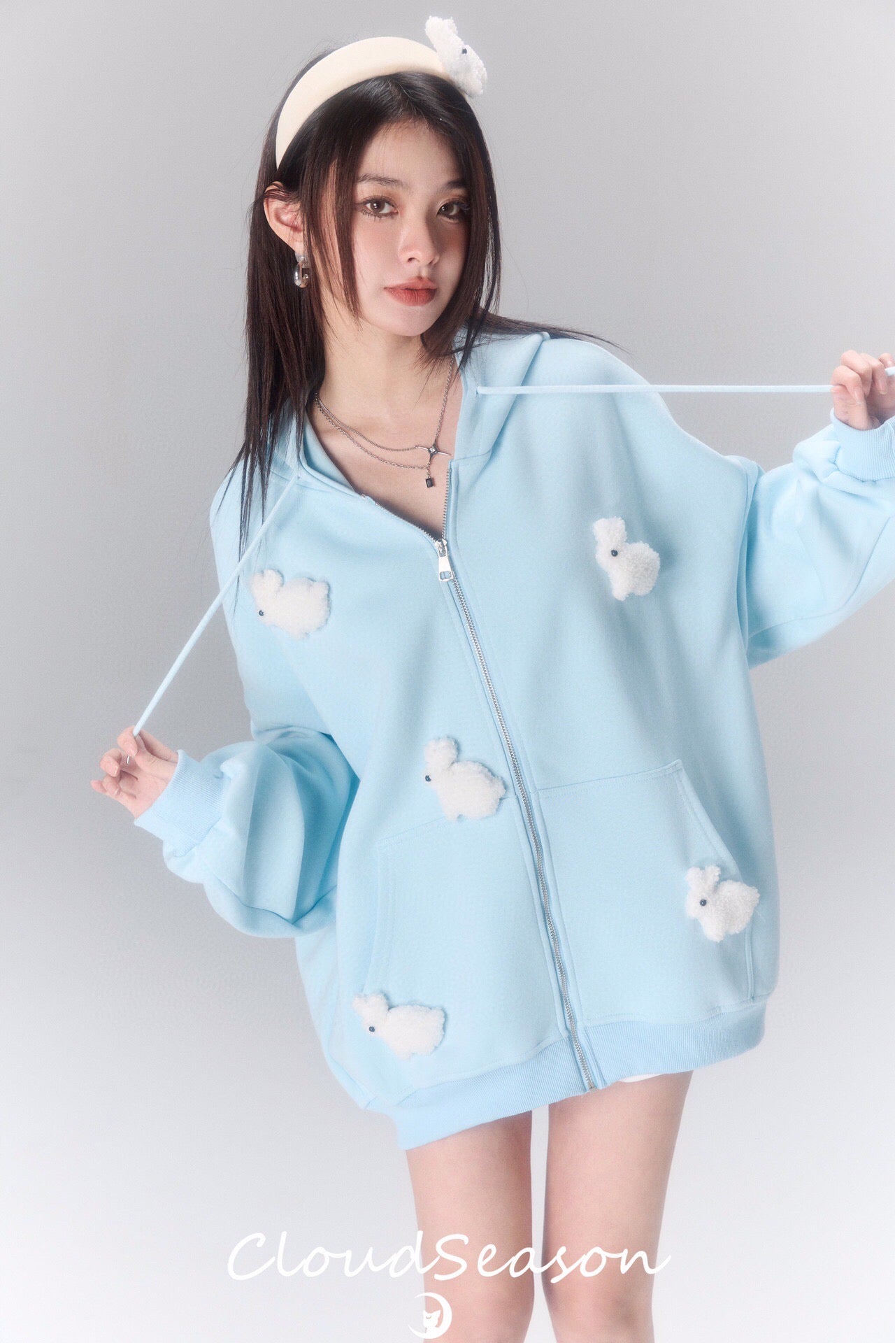 Cloud Season Mini Rabbit Hoodies Coat