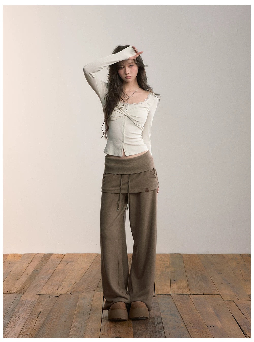VIA PITTI VIACTP513 Lace single breasted long sleeved top