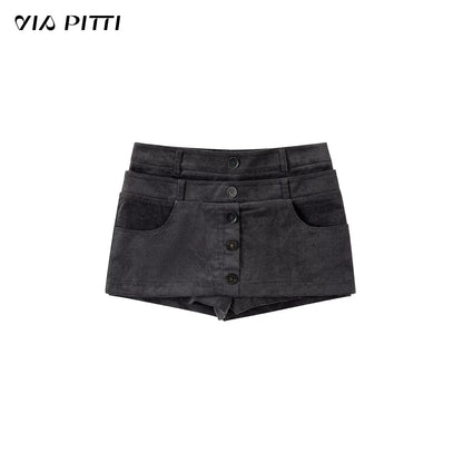 VIA PITTI VIADTP634 Light velvet core versatile straight tube skirt