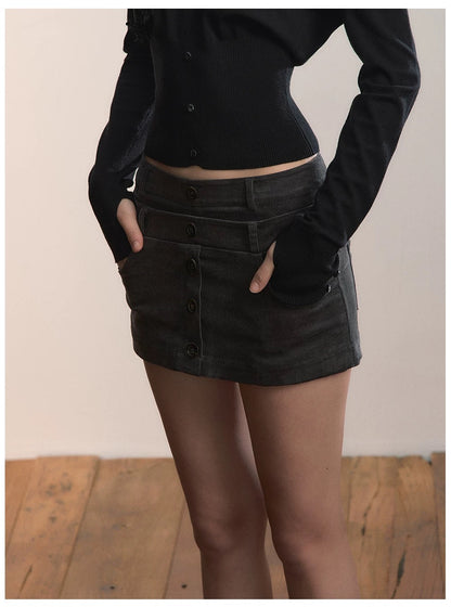 VIA PITTI VIADTP634 Light velvet core versatile straight tube skirt