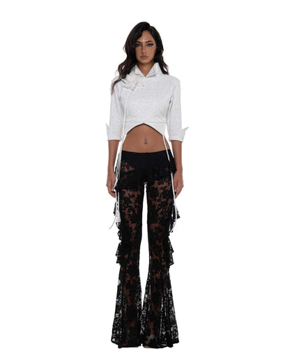 Huelleyrose Bijou Lace Pants &amp; Cleo Top with Flower Pin